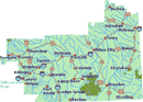 Southeast Montana town and road map