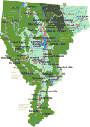 Northwest Montana, Glacier Country, Map by GoNorthwest.com
