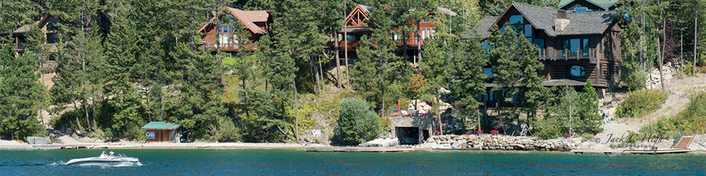 Beautiful homes on Flathead Lake in Northwest Montana.