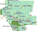 North Central Montana town and road map